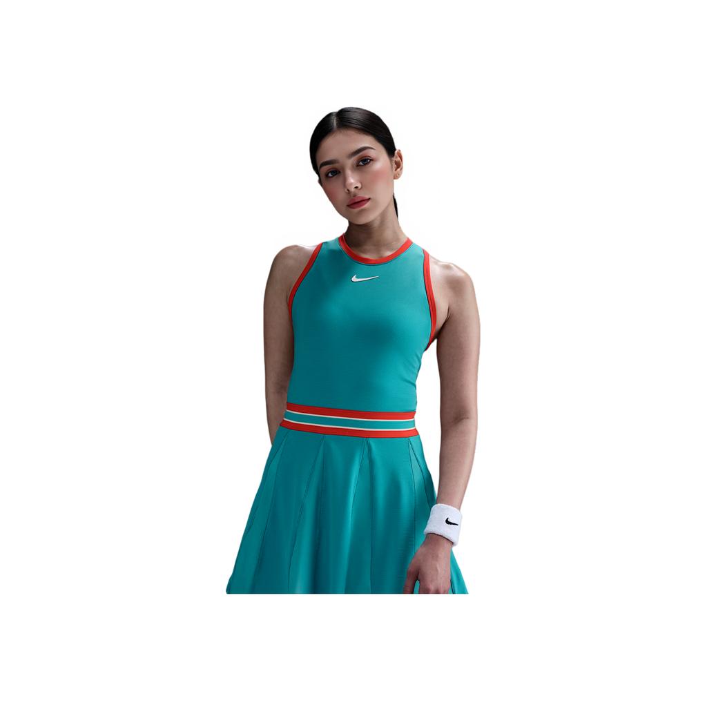 Nike Rochie Fără Mâneci Scurtă cu Gât Rotund și Logo Femei Rochii Albastru-Verde FZ6742-345