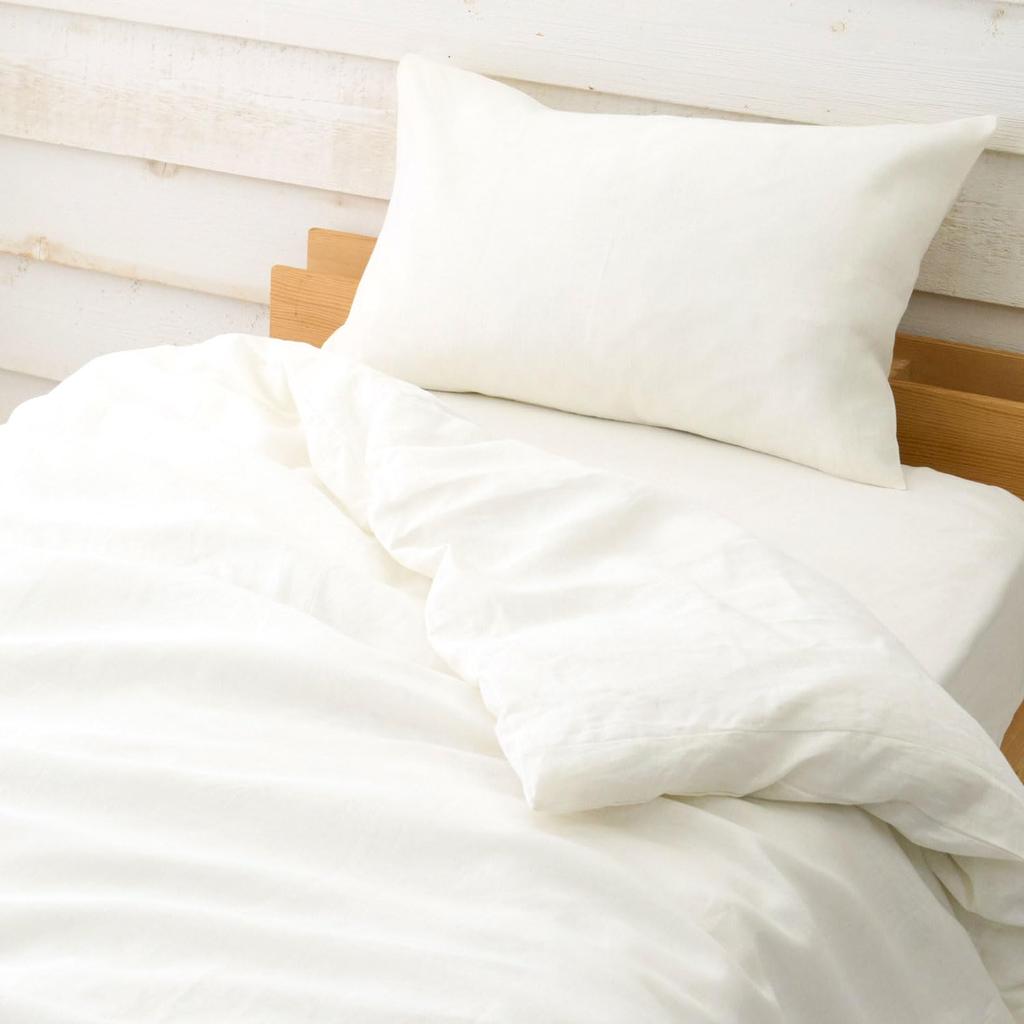 Cadeau Shop Duvet Cover Standard Single Duvet Cover Linen White 150 X 210cm Linen with Strap Snap Zipper Moisture Absorbent