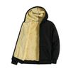 Men's Black Lambswool Thick Winter Hooded Coat with Zipper - Versatile, Loose-Fit Hoodie