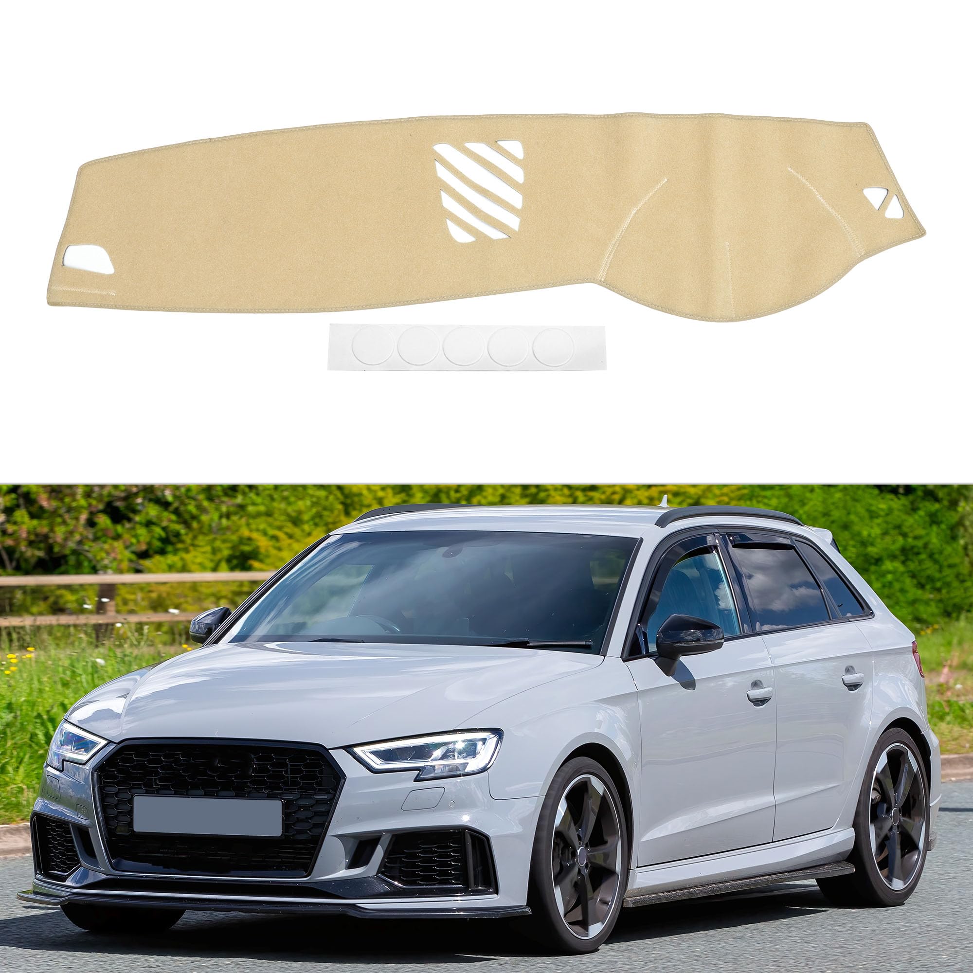 

RATCHROLL Dashboard Mat for BMW 5 Series Car Dashboard Interior Sun Scratch Polyester Set F10/F11, Protector, Accessories, Protection, Anti-Glare, бежевый