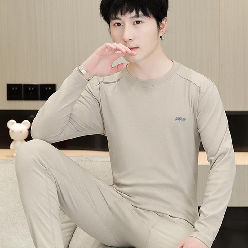 

Men s Autumn Thermal Underwear Set: Wool Sweater & Pants for Teen Students - Warm Cotton Blend 2XL (60-70 kg)