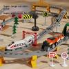 Children'S Electric Train Set With Track Toy Car Assembling Model Gift Educational High Speed Railway Vehicle Playset