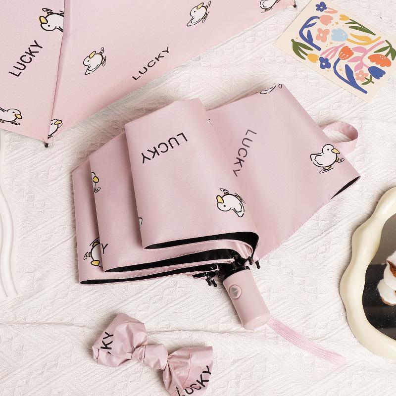 

Жіноча повністю автоматична мила мультяшна парасолька, вітростійка, легка, складана для захисту від сонця та дощу.