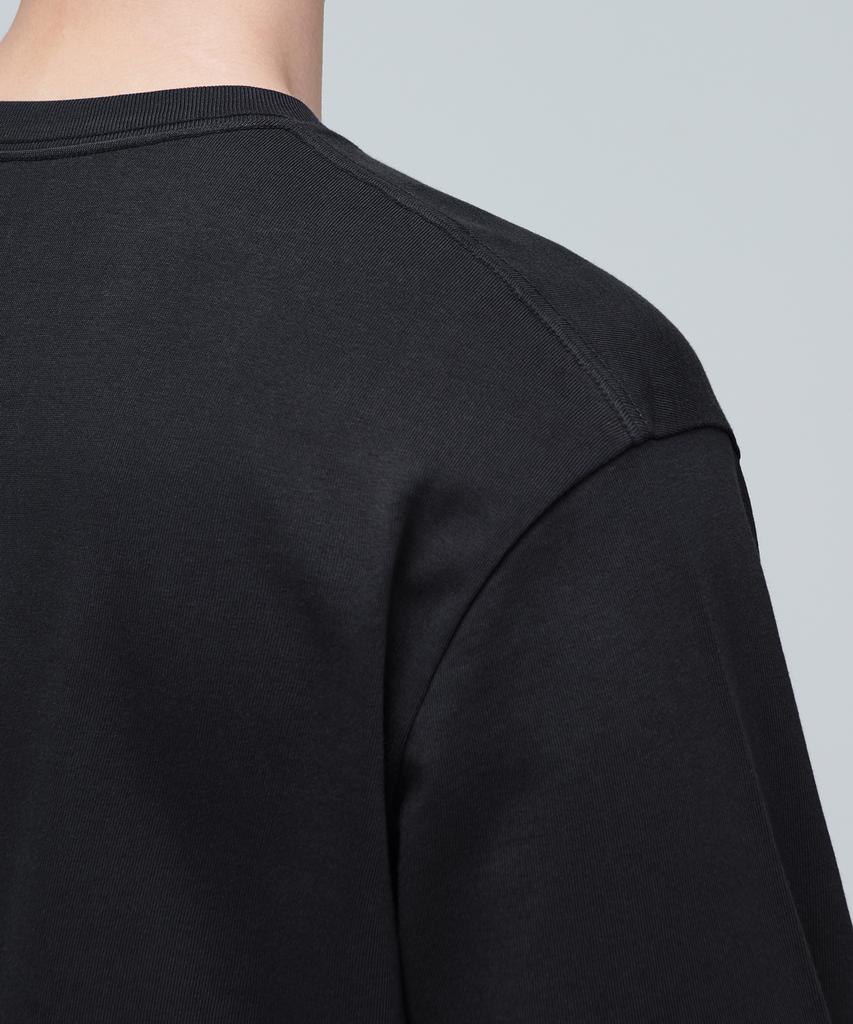 MUSINSA STANDARD Layered Crew Neck Long Sleeve T-Shirt_Long Length [Black]