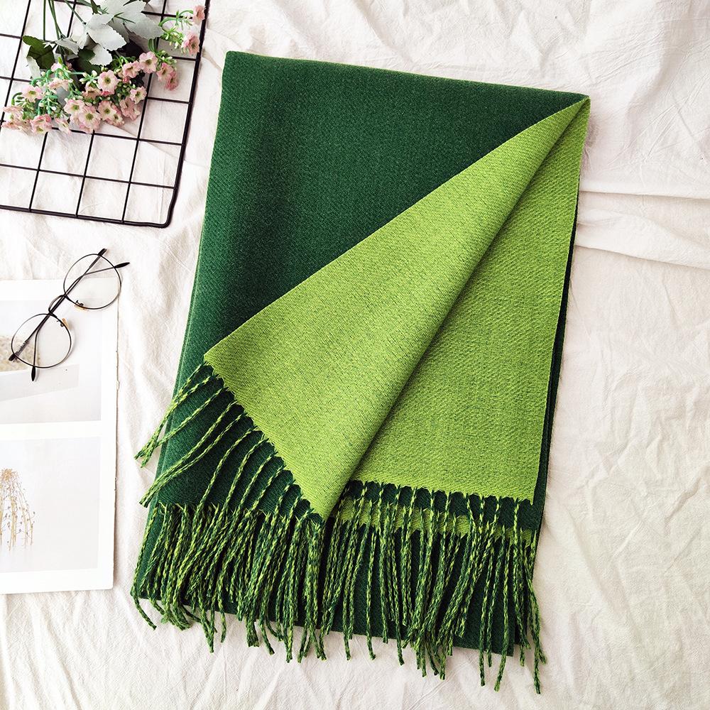 Thickened Solid Color Double sided Imitation Cashmere Scarf Autumn and Winter Atmosphere Women's High End Versatile Men's Scarf Warm Shawl