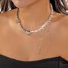 Vintage Heart Star Irregular Stone Beads Chain Tassel Necklace For Women Men Romantic Heart Clavicle Chain Trendy Daily Jewelry