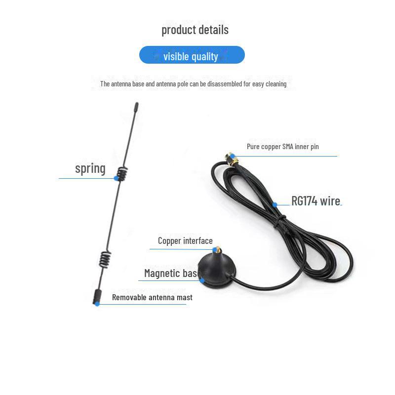 2.4G/5.8G/5G High-Gain Omnidirectional Antenna with Small Suction Cup and TS-9/CRC9 Connectors