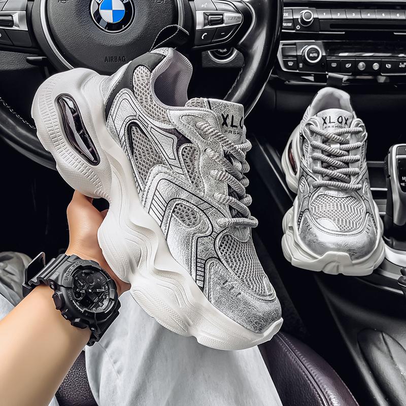 New Fashion Men 's Four Seasons Comfortable Thick Sole Shoes Students Boys GirlsTrending Soft Sole Breathable Casual Running Sneakers