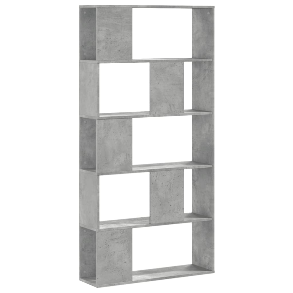 Bookshelf 5 Shelves Concrete Grey 80.5 x 23.5 x 162.5 cm Engineered Wood