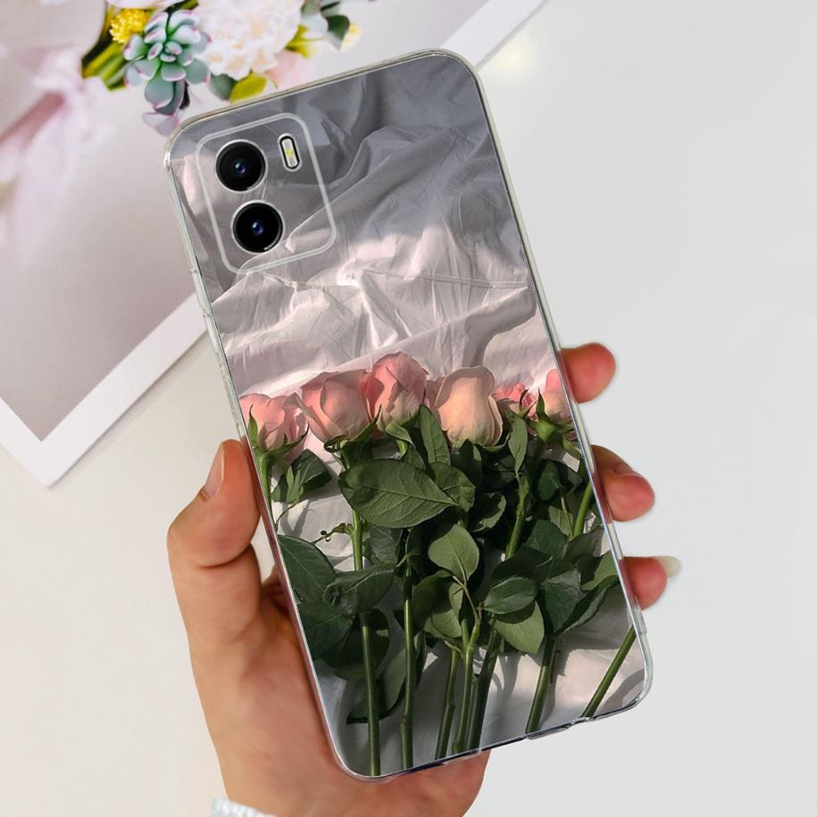 For Vivo Y15s Y15A Y15C Case V2134 V2120 V2147 V2139 Popular Flower Slim Soft Silicone Clear Back Cover For Vivo Y01 V2166 Funda