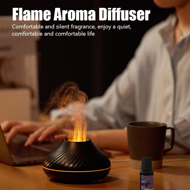 Flamme Aroma Diffusor Luftbefeuchter Hause Ultraschall Nebel Maker Fogger Ätherisches Öl Difusor Mit LED Farbe Flamme Lampe Luftreiniger