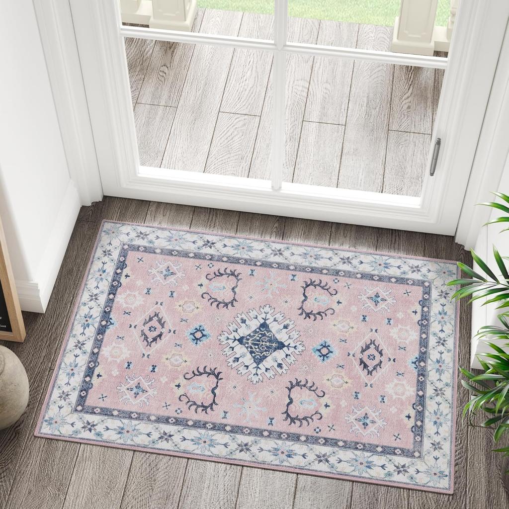 Indoor Entrance Retro Carpet Light Gray Printed Rug Soft Carpets Living Room Decoration Mat Bedroom Beside Kitchen Non Slip Mats