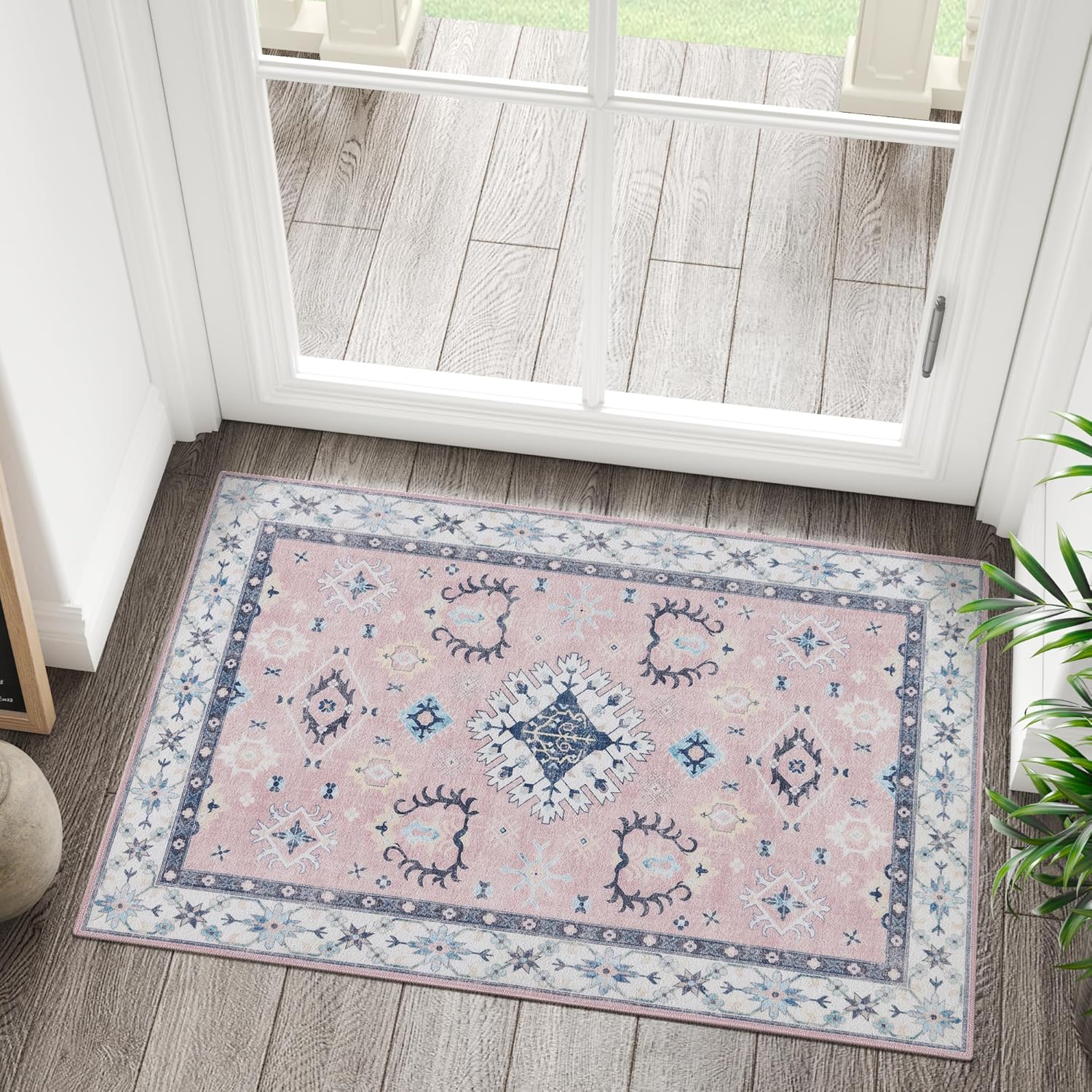 

Indoor Entrance Retro Carpet Light Gray Printed Rug Soft Carpets Living Room Decoration Mat Bedroom Beside Kitchen Non Slip Mats 30x50cm