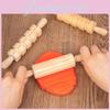 Wooden Pasta Rolling Pin With Textured Surface For Kids Diy Craft And Play