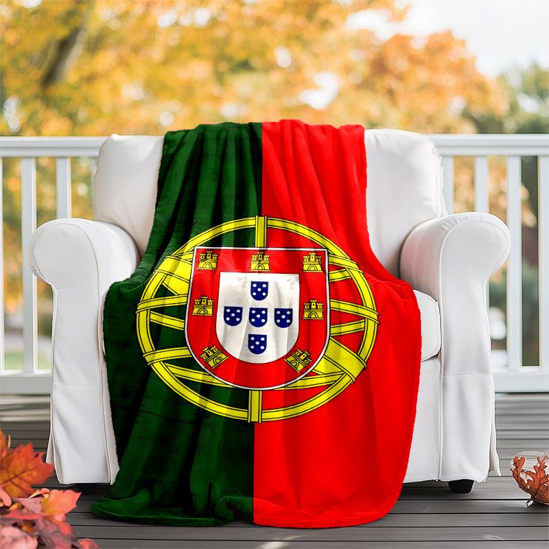 Portugal flag Flannel Blanket Soft All-Season Throw, Design for Camping, Car Travel, Hiking Sofa, Bed, Office Perfect Gift for Parties