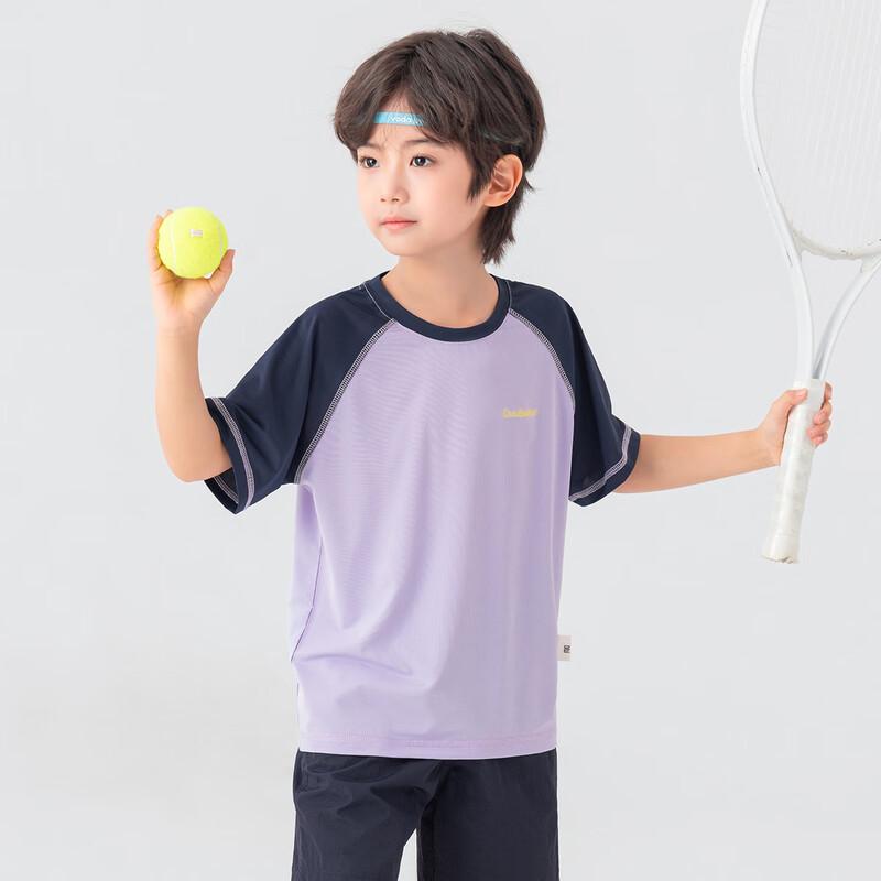 Boys Colorblock Letter Short-Sleeve T-Shirt 120 фиолетовый