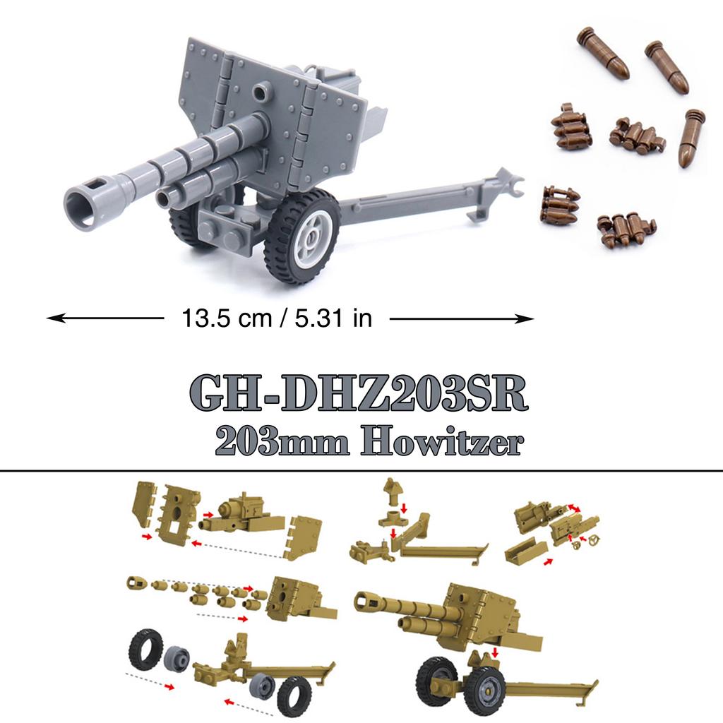 WW2 88mm Flak Gun Cannon Rocket Artillery Military Army War Weapons Soldier MOC Playmobil Scale Model Building Block Children Kid Toy
