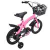 Dětské kolo 12 palců růžové barvy, nastavitelná výška sedla a řídítek, pro děti od 3 do 10 let, tréninkové kolo pro venkovní použití