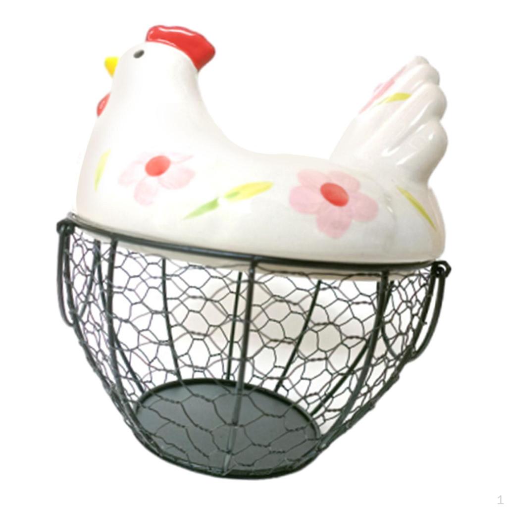 Hühnereierkorb, schwarzer Metallgeflechtdraht-Aufbewahrungsbehälterhalter