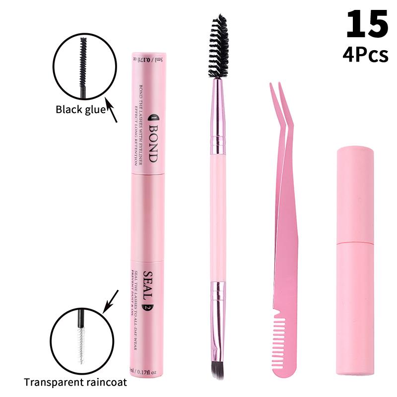 Adeziv și Sigilant pentru Gene pentru Gene în Grupuri DIY, Adeziv pentru Gene de Lungă Durată, Fixare, Rezistent la Apă, Aplicator Mascara, Adeziv pentru Gene False cu Două Capete