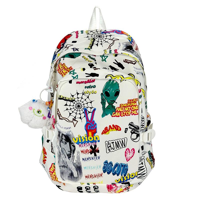 Personalized Graffiti Cute Backpack for High School Students and College Students Bag