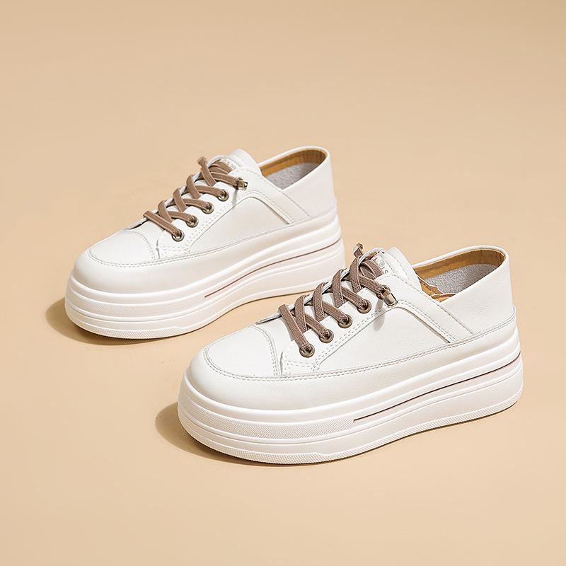 Lightweight Casual Explosion Small Inner Height-increasing Women's Shoes Autumn New Thick-soled One-pedal Casual Little White Shoes