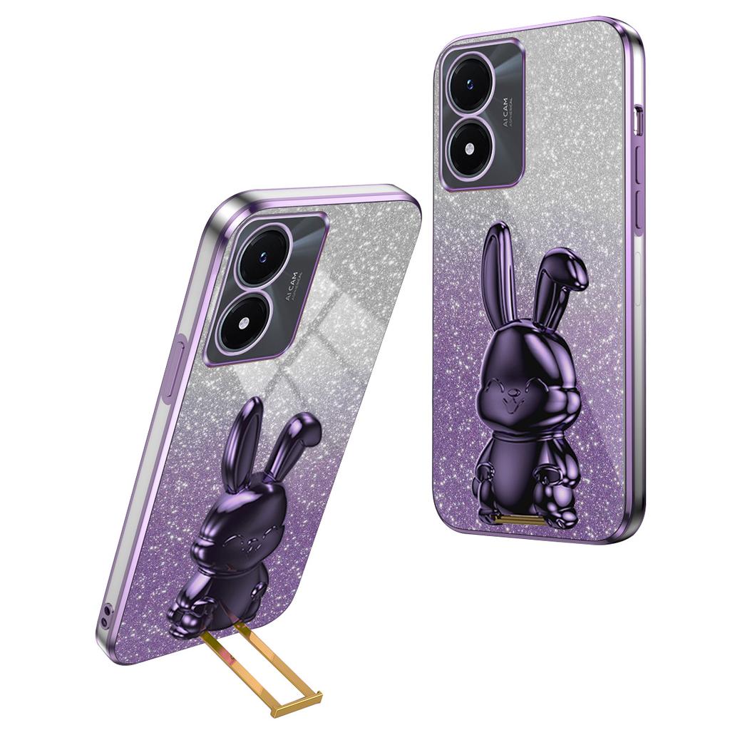 For vivo Y02s 4G Kickstand Case Rabbit Design Anti-Scratch Phone Cover