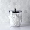 Clear Covered Jar Set with Chrome Knob Lid 3-Piece Storage Containers Bathroom Vanity Hair Accessories Jewelry Cotton Swabs