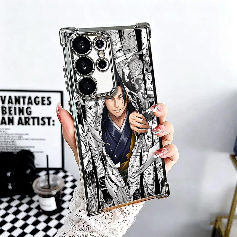 Anime Geto Suguru JUJUSU Plating Phone Case For Samsung Galaxy S24 S25 FE S26 Edge S23 Ultra S22 S21 Plus S20 Anti-Fall Airabag