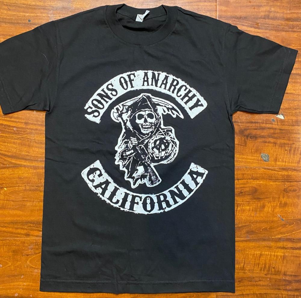 Sons Of Anarchy California Reaper Круглый вырез Черная футболка с графическим принтом - Новая, без бирок Унисекс XXXL
