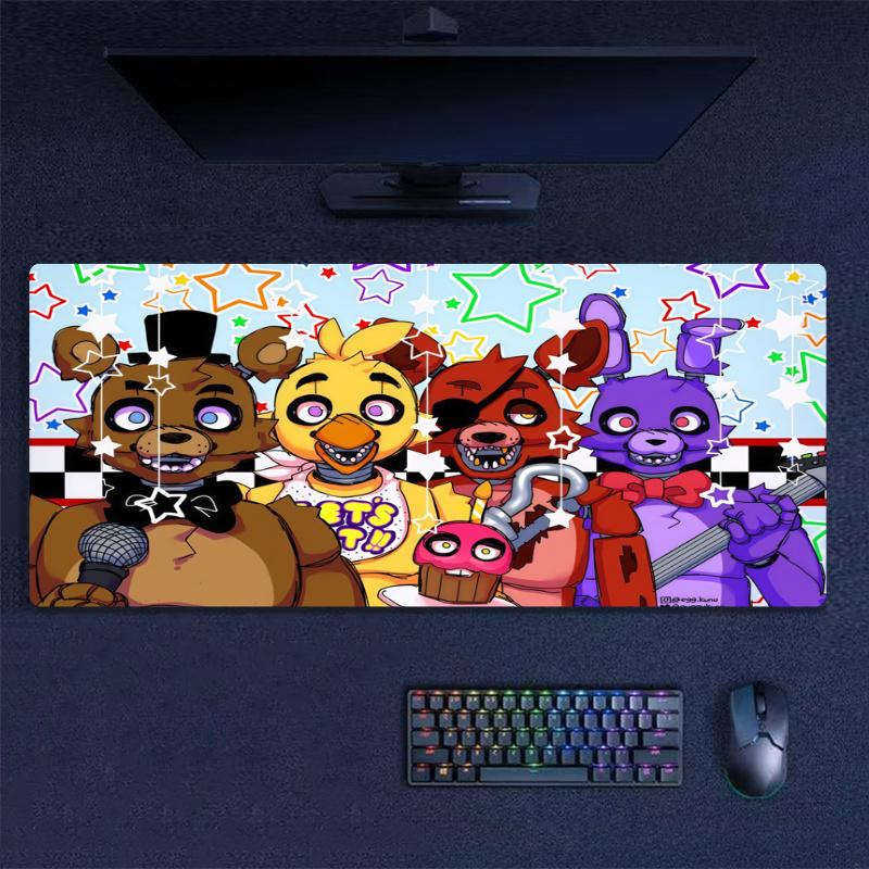 FNAF Freddy Color Mouse Pad Large Gaming Table Cushion Non-slip Laptop Tablet Big Mousepad XXL Mat Mini PC Playmat With Lock edge