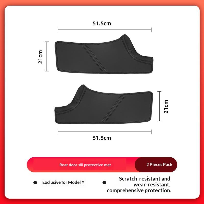 Car Door Sill Protector Set For Model Y Microfiber Leather Anti Scratch Kick Pad Threshold Protection Guard Strip Interior
