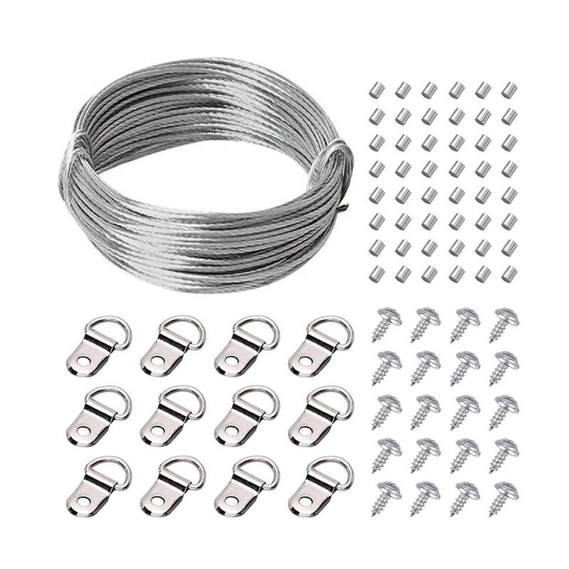 131pcs 30m Picture Wires Set with Hangers Frame Wires Set for Mirrors & Artwork