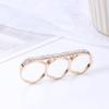 Three Fingers Knuckle Duster Ring Minimalist Stainless Steel Bar Ring