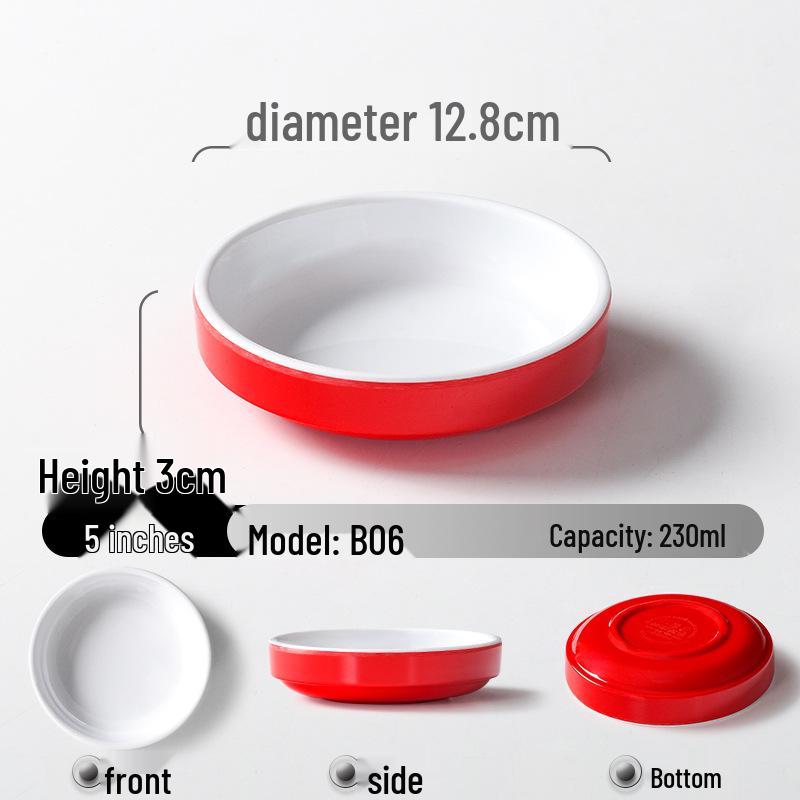 A5 Melamine Imitation Porcelain Small Steamed Vegetable Bowl, Round Plastic Tableware.