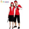 Couples Festive Pirate Costume Perfect For Halloween Parties Featuring Fabric Polyester