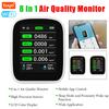 8-IN-1 Smart Air Quality Monitor Mobile App Control Digital Temperature Humidity Tester CO2 TVOC HCHO PM2.5 PM1.0 PM10 Detector
