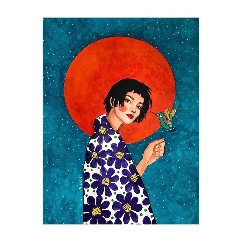 

Винтажная картина для девочек, холст с принтом, постер, красочный животный цветок, абстрактная настенная художественная картина для гостиной, домашний декор, Cuadros 30x40cm No Framed