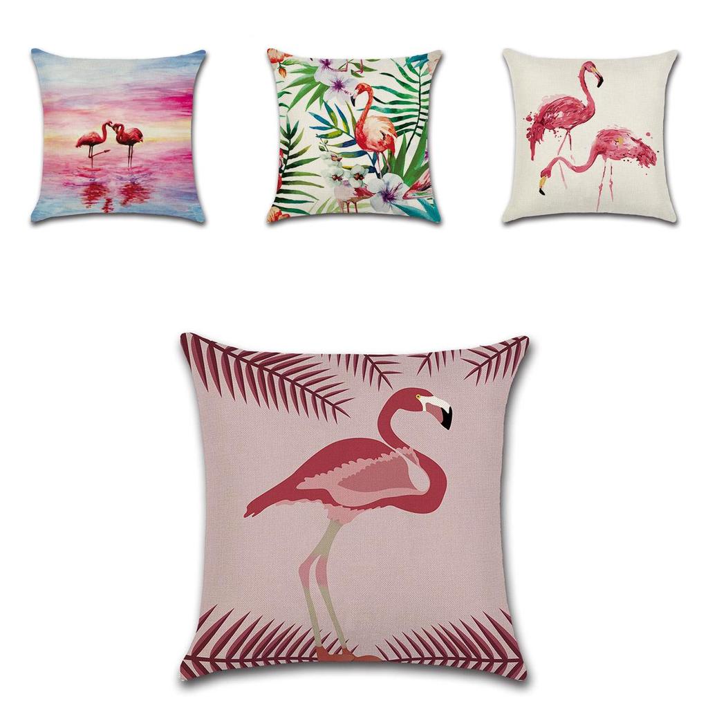 Versatile 18 Inch Summer Flamingo Throw Pillow Case Ideal For Sofa Bed And Home Decor