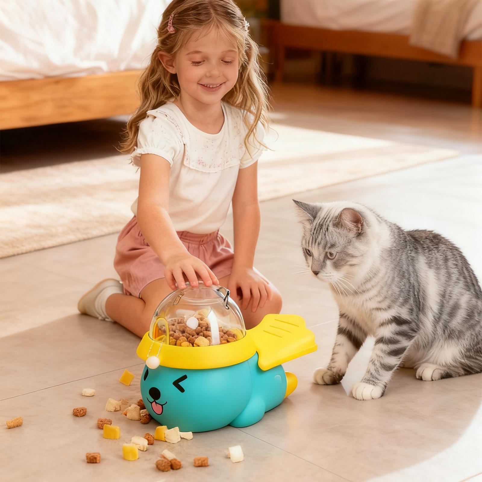 

Диспенсер для корма для домашних животных, который выдает корм нажатием и поворотом, саморазвлекательный и снимающий скуку тренировочный гаджет для собак One Size жёлтый