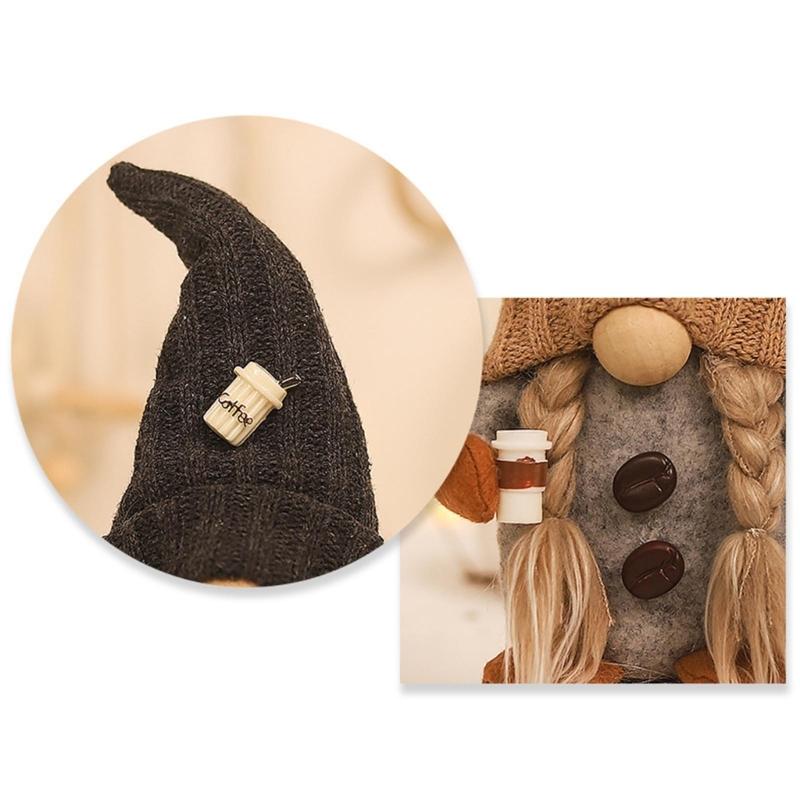 Knitted Couple Coffee Gnome Cute Art Crafts Party Decoration for Restaurant Dining Table Party Decoration