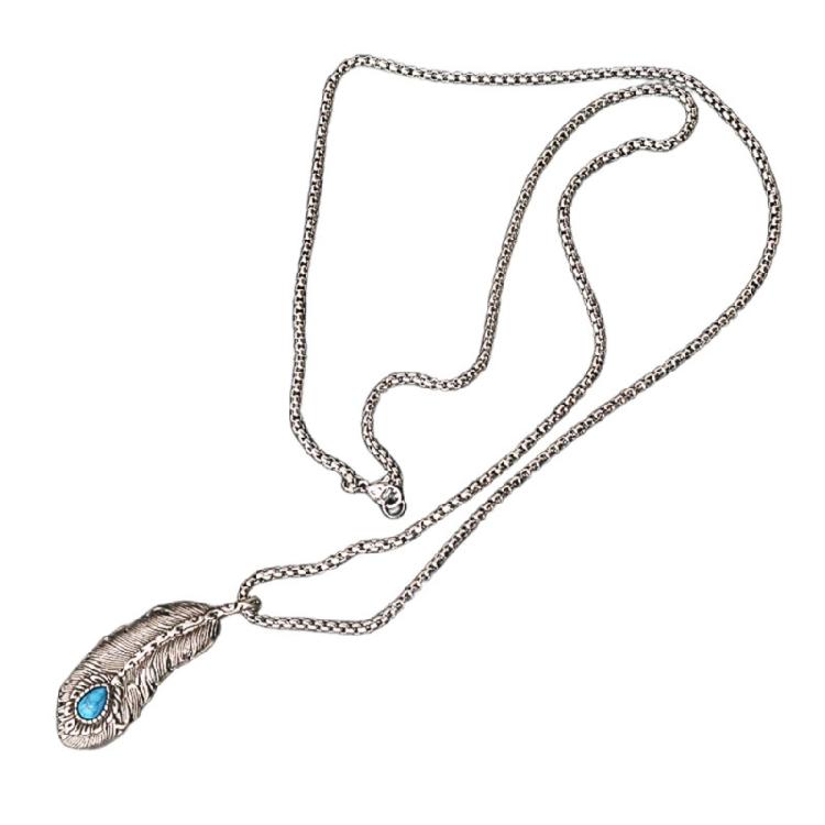 Eye Catching Pendant Necklace Fashion Chain Necklace Feather Pendant Necklace Neck Jewelry for Music Festivals and Party 1
