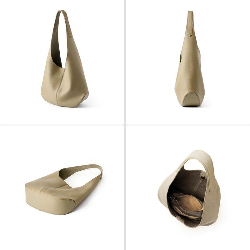 Shoulder bag women's armpit red versatile fashion first layer cowhide commuting sense large capacity women's tote bag