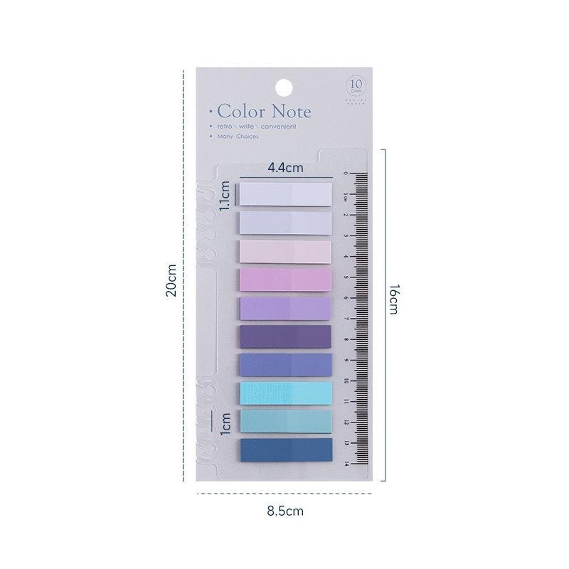 Solid Color Sticky Note Index Label Book Notebook Page Marker Paper Bookmark Tearable Waterproof Stationary Stickers