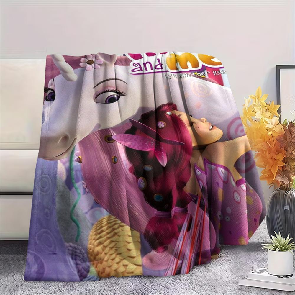 1PC Mia And Me Print Flannel Blanket, High Quality Comfortable for All Seasons, Home Decor, Warmth and Comfort, Perfect for Christmas Gifts 89