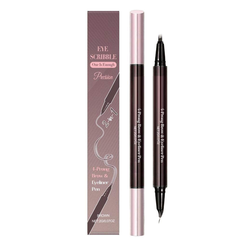 Two-in-one Liquid Eyebrow Pencil, Three-dimensional Color Display, No Smudging, Long-lasting Coloring, Specially Designed For Wild Eyebrows. ,5ML