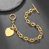 Customized Stainless Steel Heart Bracelet - European and American Style Festival Gift