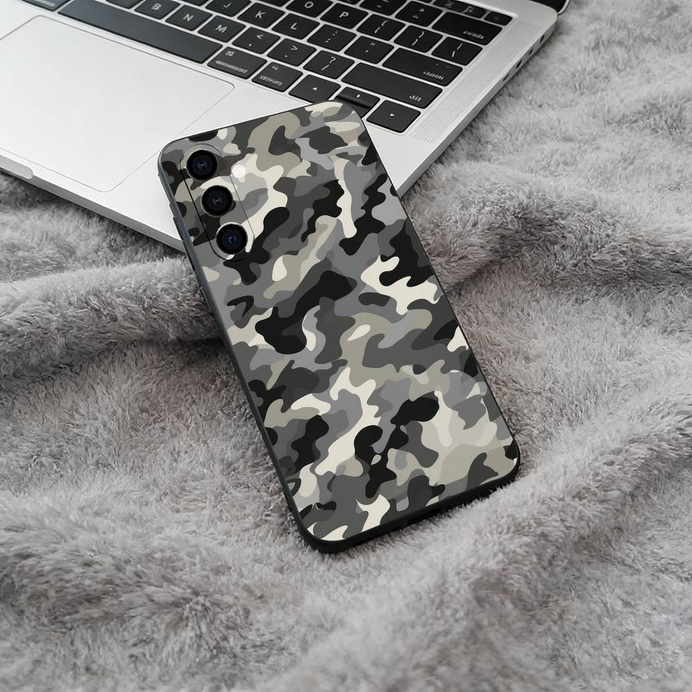 F-Fashion C-Camouflage Pattern Phone Case For Samsung Galaxy A73,A71 A72,A70,A53,A52,A51,Soft Silicone Black Cover