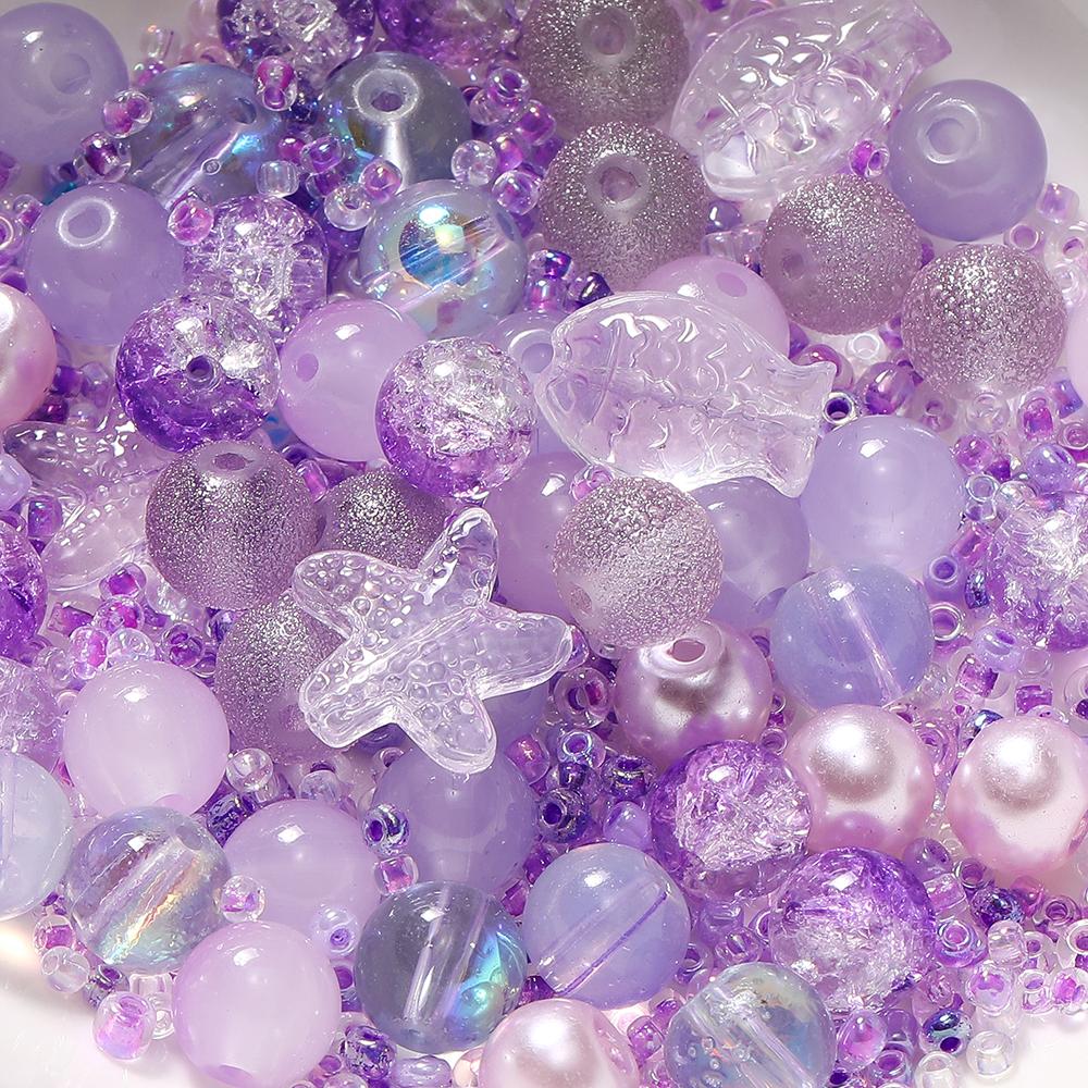 20g/Lot 8mm Mixed Glass Irregular Shape Charm Seed Loose Beads for Handmade DIY Necklace Bracelets Jewelry Accessories