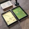 Large Capacity Bamboo Leaf Serving Tray Chinese Style Rectangular Storage Tray  Living Room
